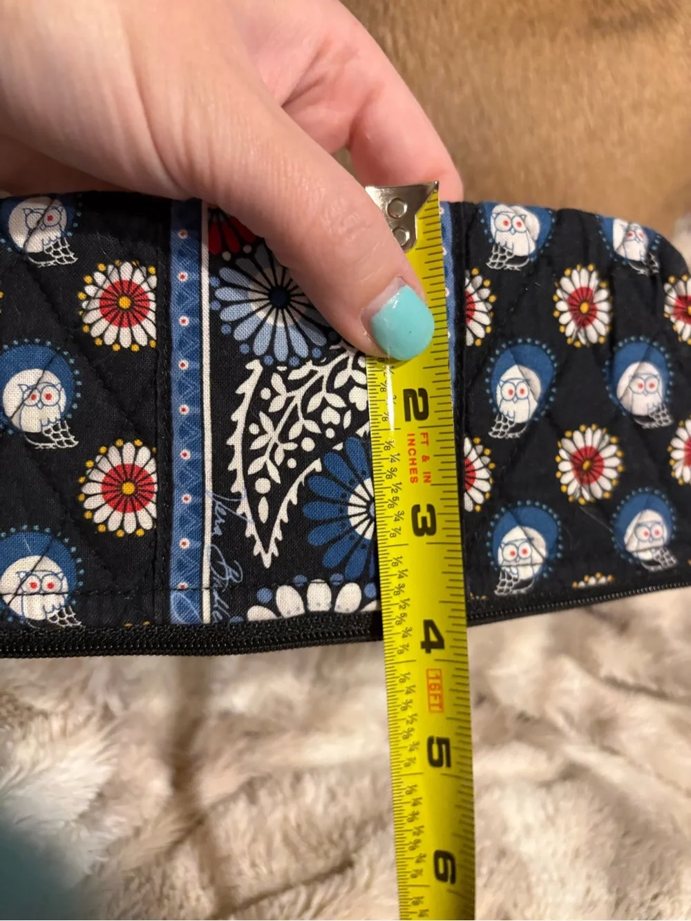 Vera Bradley Navy, Red, White, & Blue Owl-Patterned Pencil Pouch